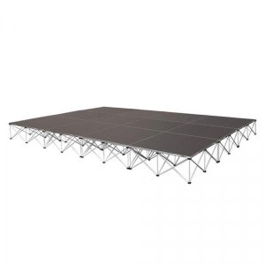 32″ High Stage System w/Gaurdrails, Steps, and Skirting (12' x 16')