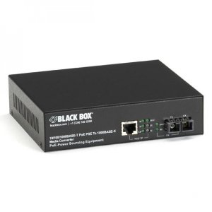 PoE PSE Gigabit Media Converter, Single-Mode SC, 1
