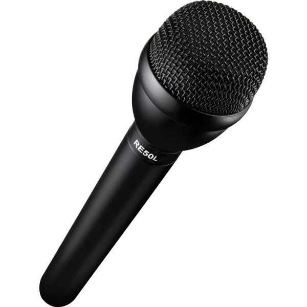 Handheld interview microphone w/ long handle