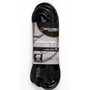 25' 3-Way AC Extension Cable - 16 Gauge