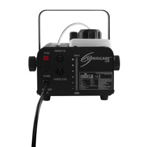 Included timer remote controls the output of fog f