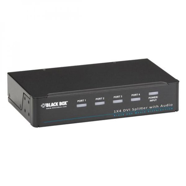 DVI-D Splitter w/Audio and HDCP, 1 x 4