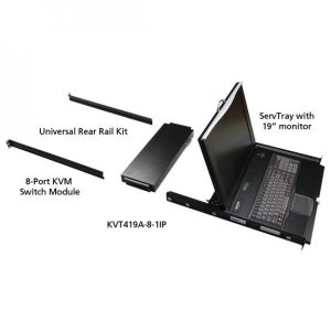 ServTray Complete w/8-Port KVM Access Module, 19in