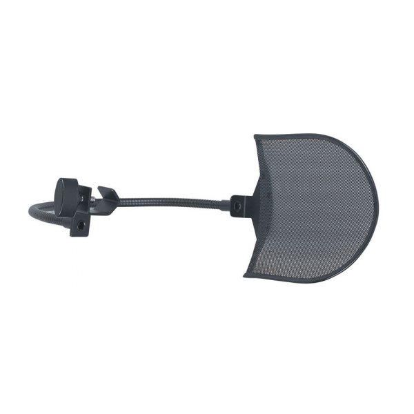 Metal mesh studio pop filter with gooseneck and cl