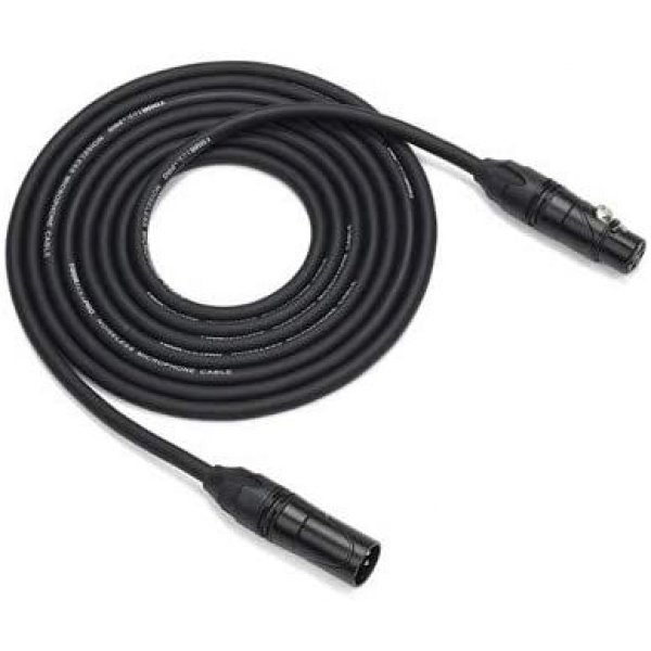 50&apos; XLR Microphone Cable, Gold Plug