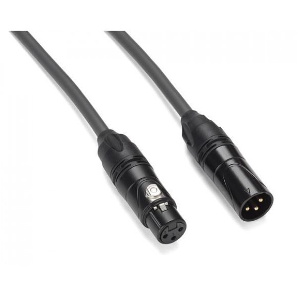 30&apos; XLR Quad Core Microphone Cable, Gold Plug