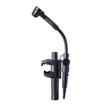Professional miniature clamp-on condenser microphone with mini XLR to standard XLR cable