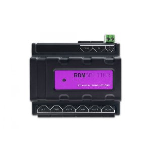 DIN rail mounted DMX+RDM splitter/booster.