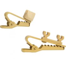 Tan Swiveling Lapel and Dual Tie Clips for WL50 (C