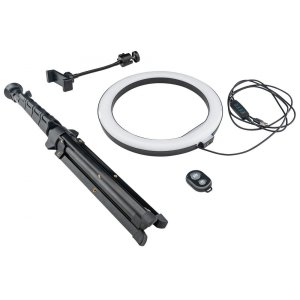 10" 3-Color Ring Light Kit with Stand and Remote