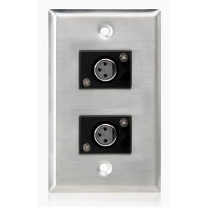 Single Gang Stainless Steel Plate with (2) Female