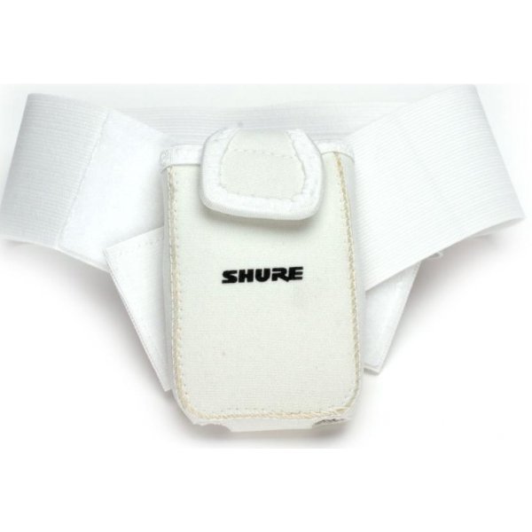 White Neoprene pouch for UR1 Bodypack Transmitter
