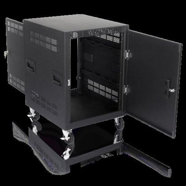 30" Deep, 14RU Mobile Equipment Rack Includes: Cas