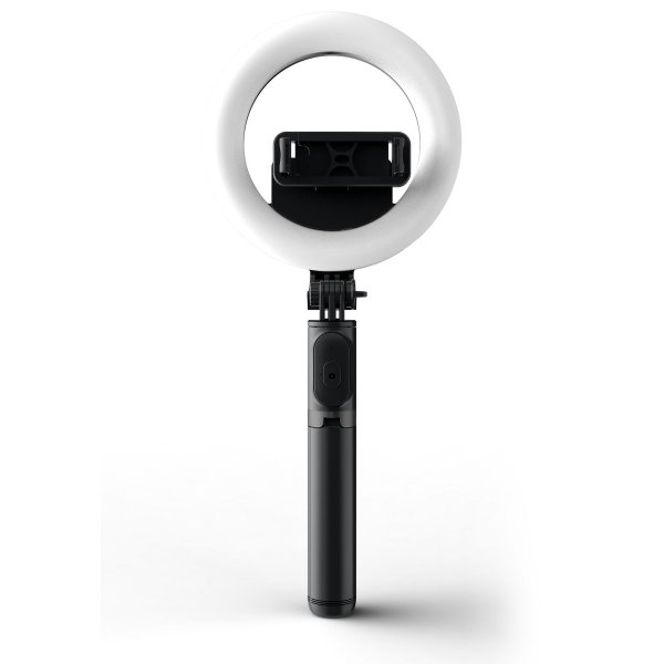 6" Battery-Powered Ring Light with Convertible Selfie Stick/Stand and Remote