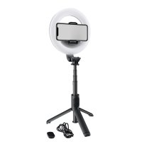 6" Battery-Powered Ring Light with Convertible Selfie Stick/Stand and Remote