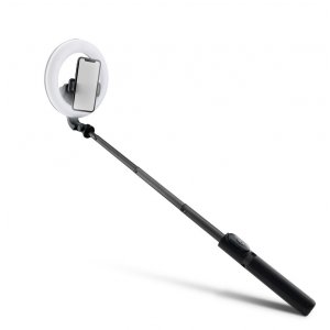 6" Battery-Powered Ring Light with Convertible Selfie Stick/Stand and Remote