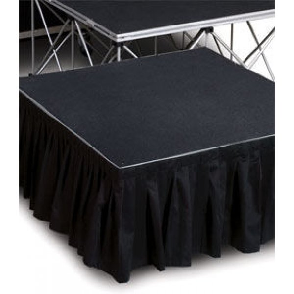 8' Wide, 16" Long Black Stage Skirt