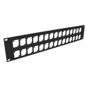 Two Space Rack Mount Panel Machined for 30 Connectrix Cutouts