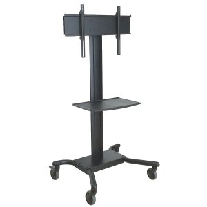 Flat Panel TV Cart (32″ - 65″, 150 lbs, Metal Shelf)