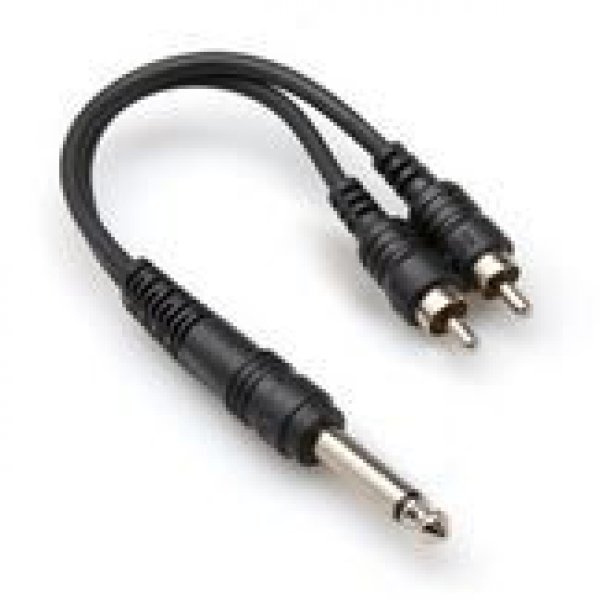 Y CABLE 1/4" TS - RCA