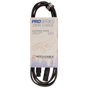 10 FOOT, 3 PIN, PRO, DMX CABLE. PVC JACK