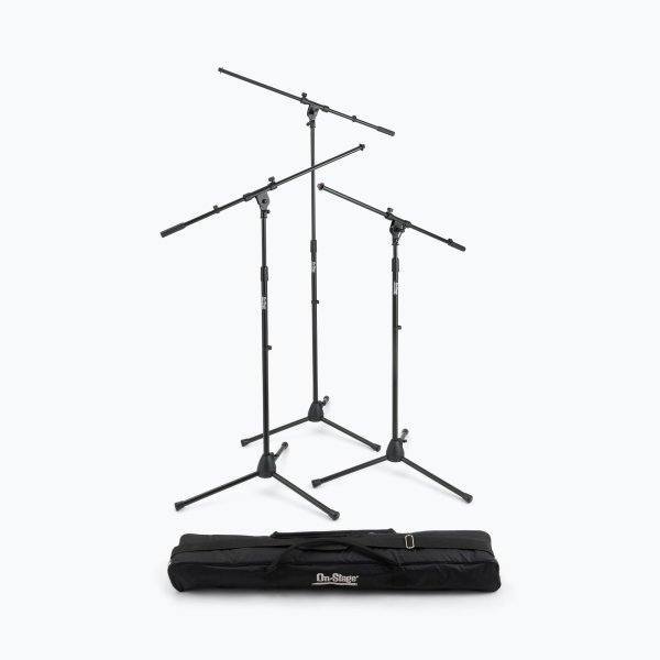 Three Euro Boom Mic Stands with Bag