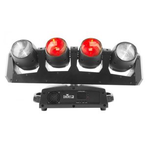 FIVE RGBW moving heads on a single rotating bar!