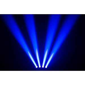 FIVE RGBW moving heads on a single rotating bar!