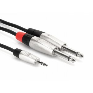 PRO Y CABLE 3.5MM TRS - 1/4" TS 6FT