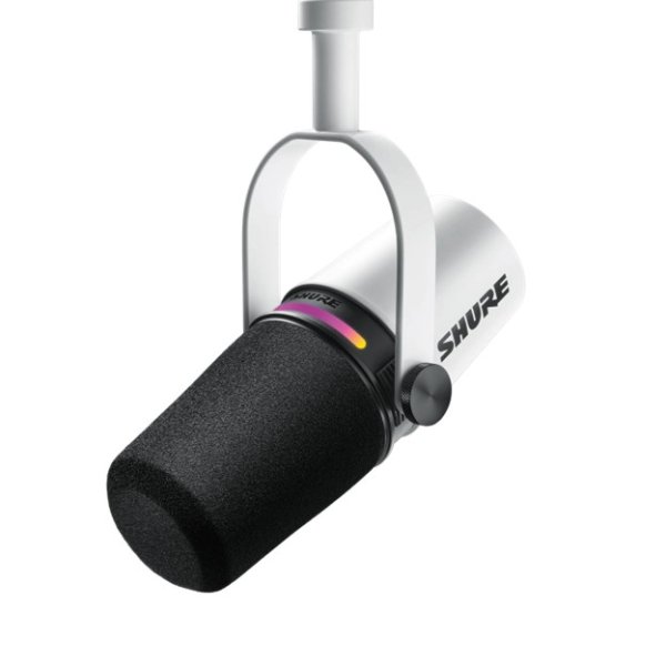 Shure MV7Plus-WXLR/USB Speech Mic White