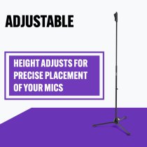 One-Handed Mic Stand with Tripod Base