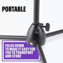 One-Handed Mic Stand with Tripod Base