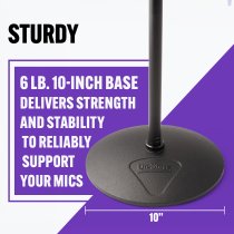 Production-Grade One-Handed Mic Stand with Round Base